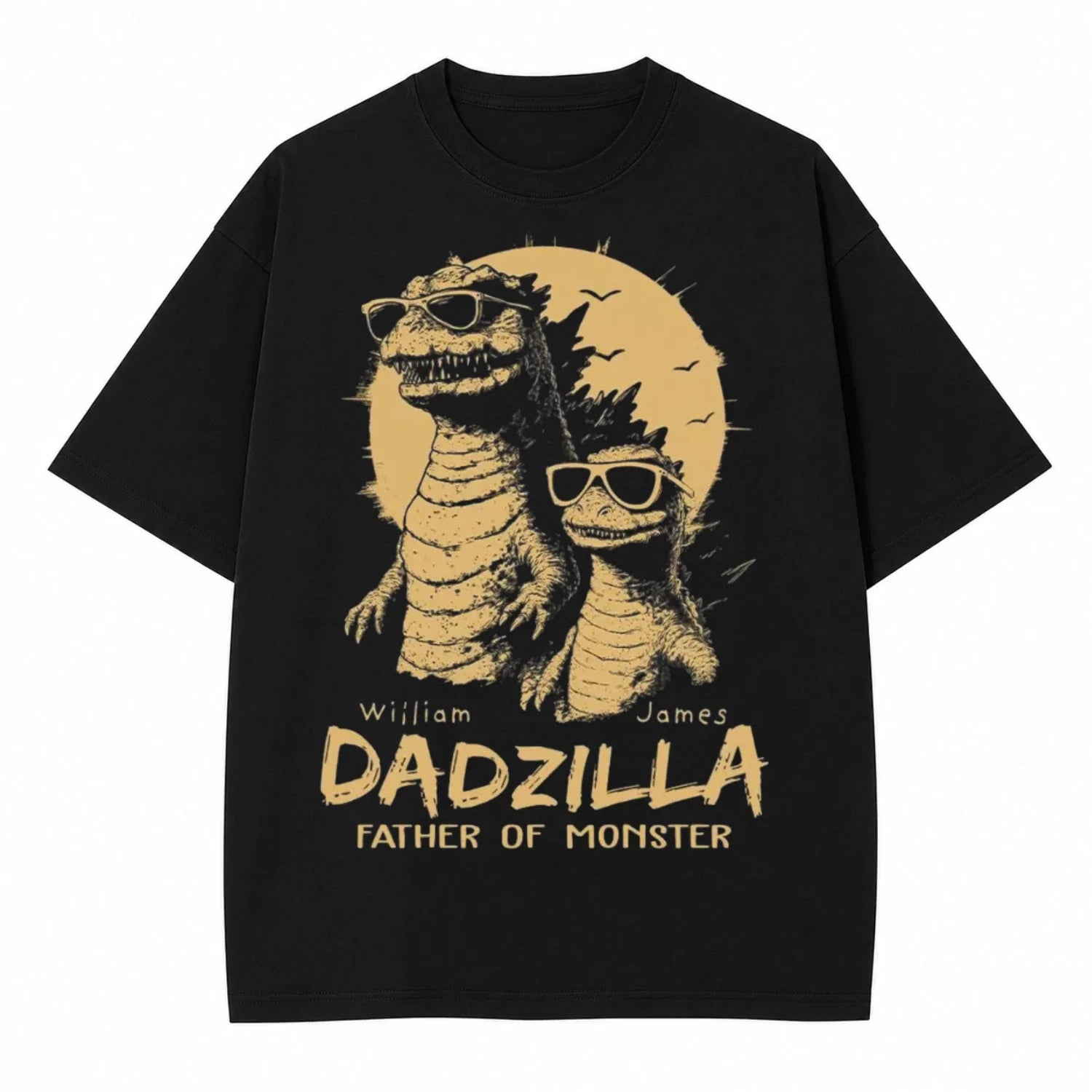 Personalized Dadzilla Fathers Day T-Shirt Funny Dinosaur Dad Tee All Size S-4XL Unisex T-shirt, Sweatshirt, Hoodie, Long Sleeve Tee - T-Shirt, Sweatshirt, Hoodie
