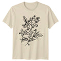 Minimalist Wildflower Bouquet Sketch Womens T-Shirt Line Art Botanical Unisex T-shirt, Sweatshirt, Hoodie, Long Sleeve Tee - T-Shirt, Sweatshirt, Hoodie