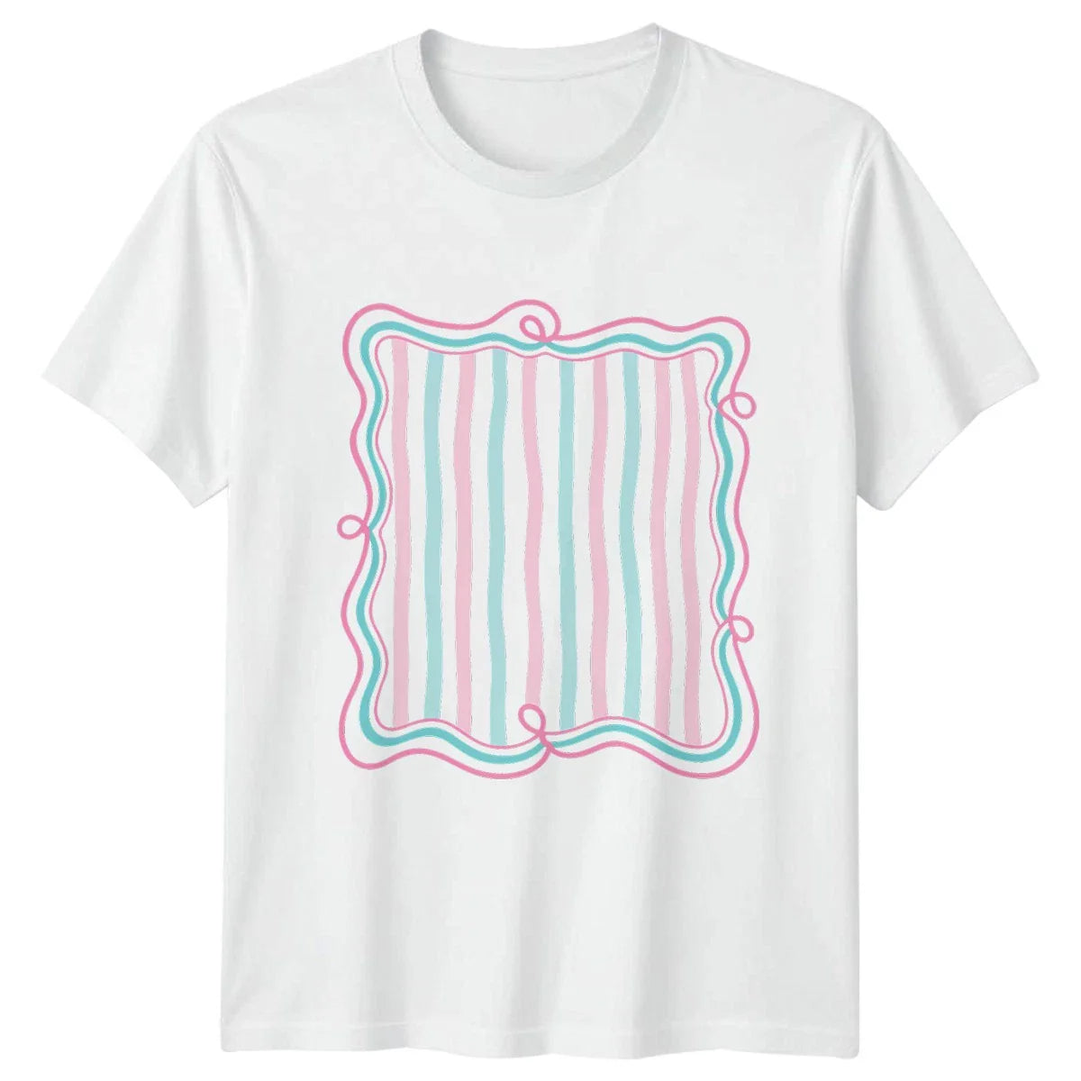 Summer Preppy Striped Frame Womens T-Shirt Aesthetic Birthday Gift For Her Unisex T-shirt, Sweatshirt, Hoodie, Long Sleeve Tee - T-Shirt, Sweatshirt, Hoodie