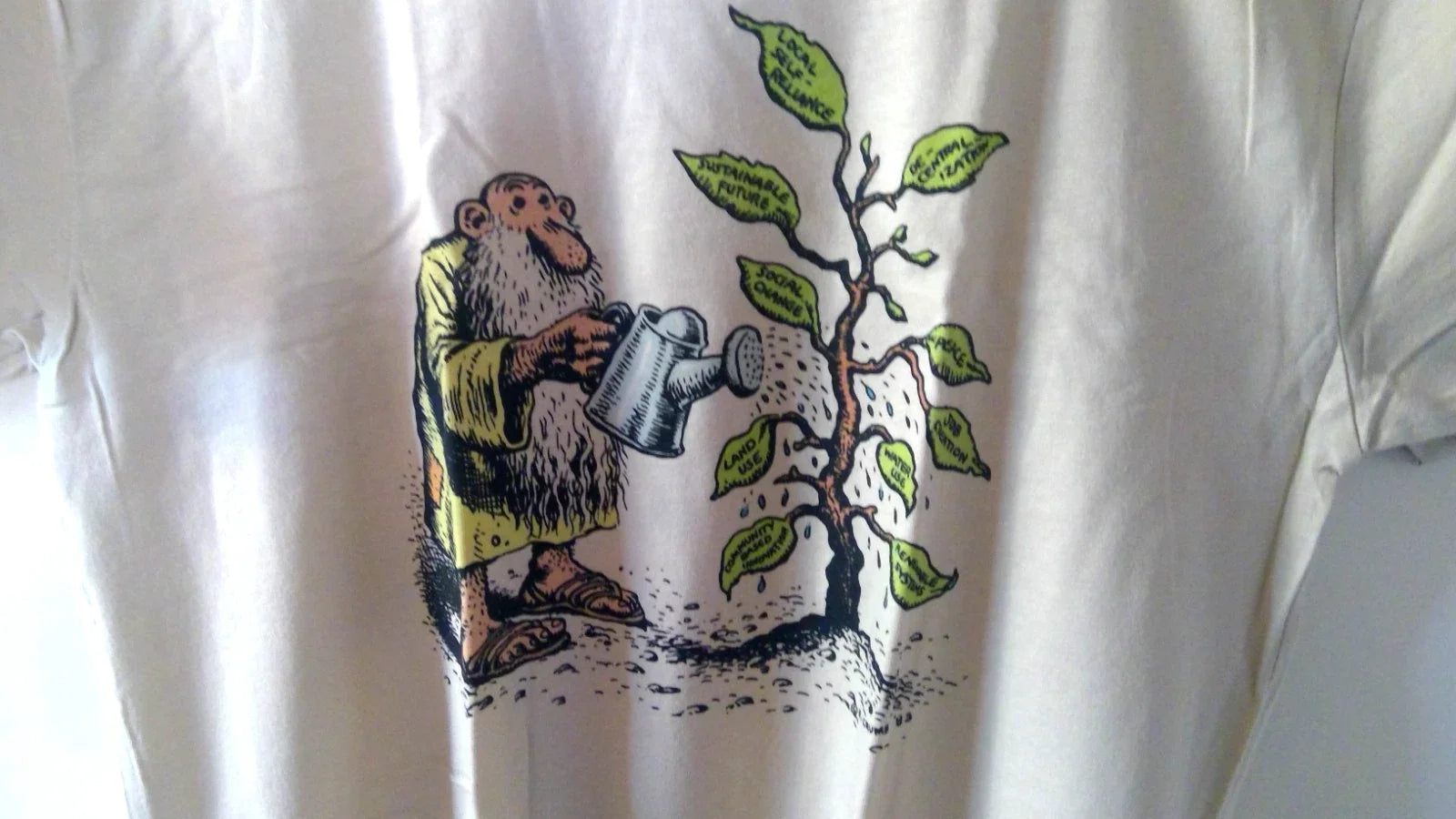R Crumb T-Shirt Mr Natural nurturing community new small tan cotton free ship Unisex T-shirt, Sweatshirt, Hoodie, Long Sleeve Tee - T-Shirt, Sweatshirt, Hoodie