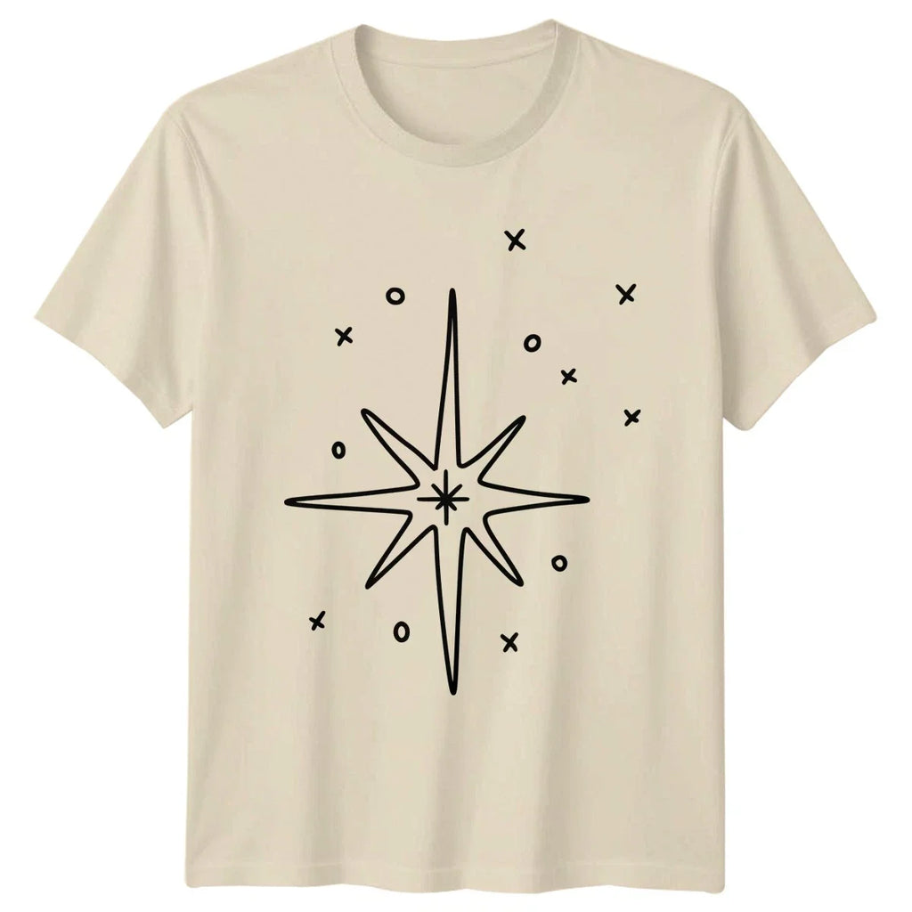 Simple Hand Drawn Christmas Star T-Shirt Starburst Celestial Christmas Unisex T-shirt, Sweatshirt, Hoodie, Long Sleeve Tee - T-Shirt, Sweatshirt, Hoodie