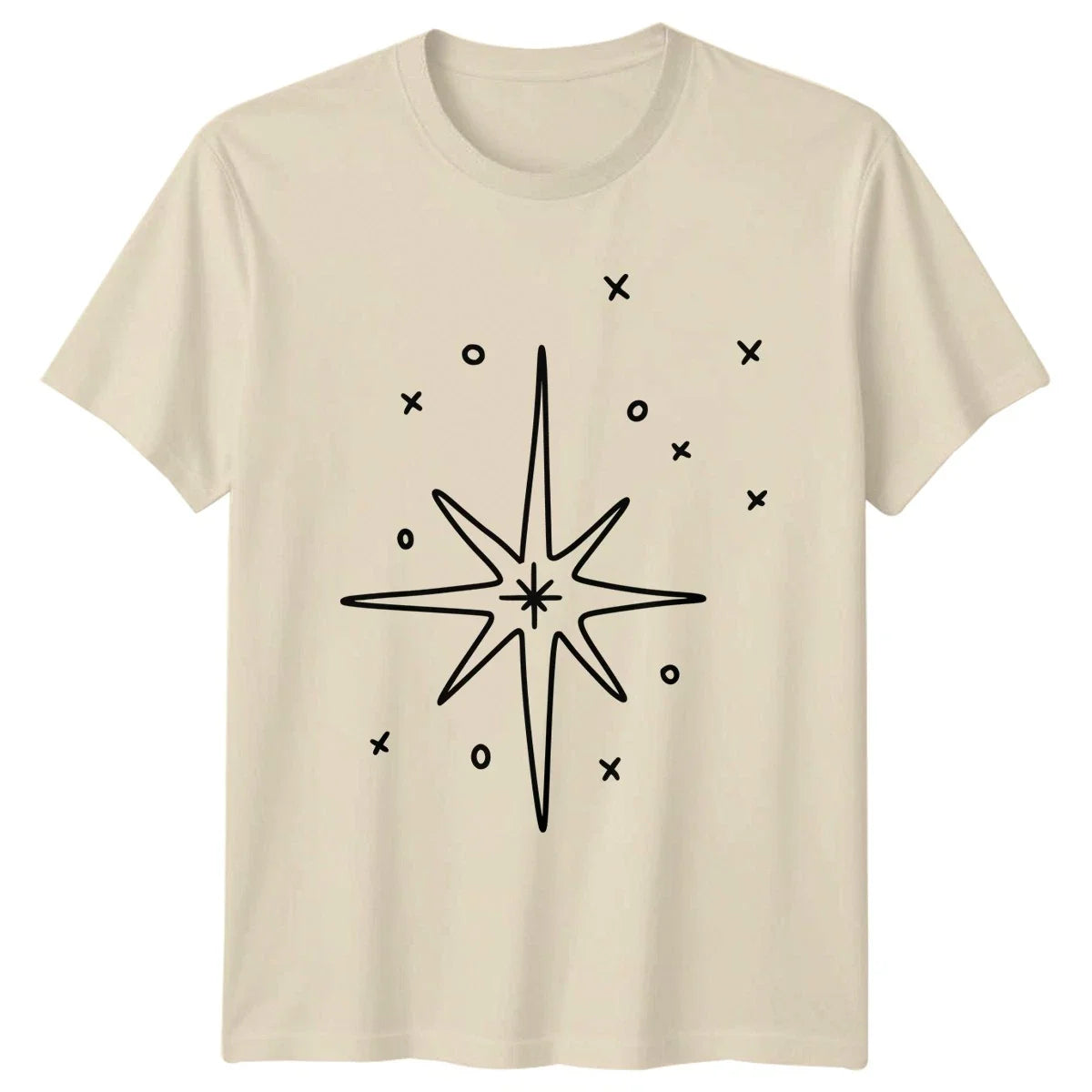 Simple Hand Drawn Christmas Star T-Shirt Starburst Celestial Christmas Unisex T-shirt, Sweatshirt, Hoodie, Long Sleeve Tee - T-Shirt, Sweatshirt, Hoodie