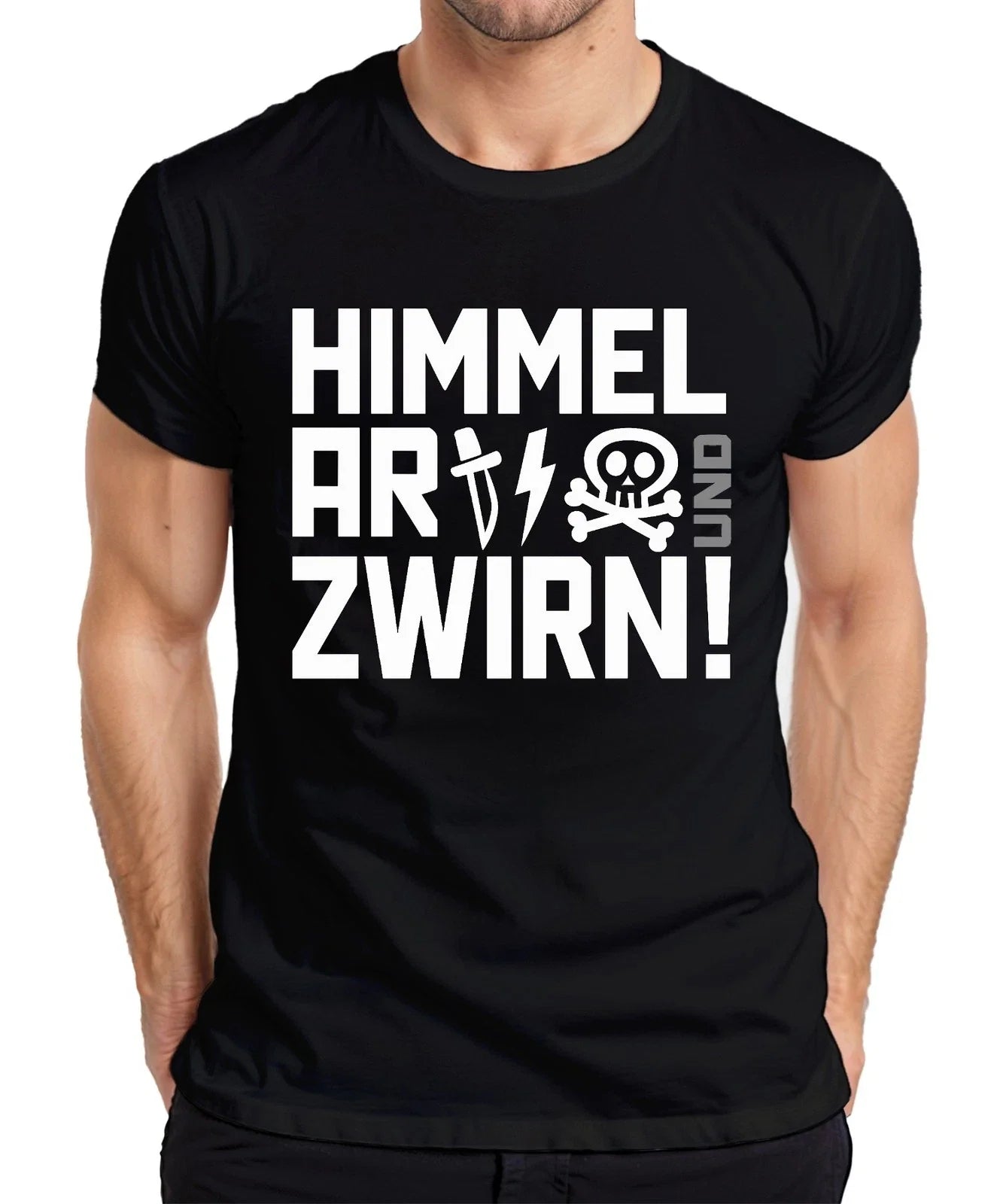 Himmel Arsch und Zwirn frech lustig Totenkopf Punk Blitz Messer Herren T-Shirt Unisex T-shirt, Sweatshirt, Hoodie, Long Sleeve Tee - T-Shirt, Sweatshirt, Hoodie