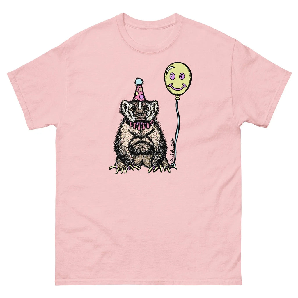 Clown Badger Funny Cute Whimsical Pastel Original Art Unisex classic tee Unisex T-shirt, Sweatshirt, Hoodie, Long Sleeve Tee - T-Shirt, Sweatshirt, Hoodie