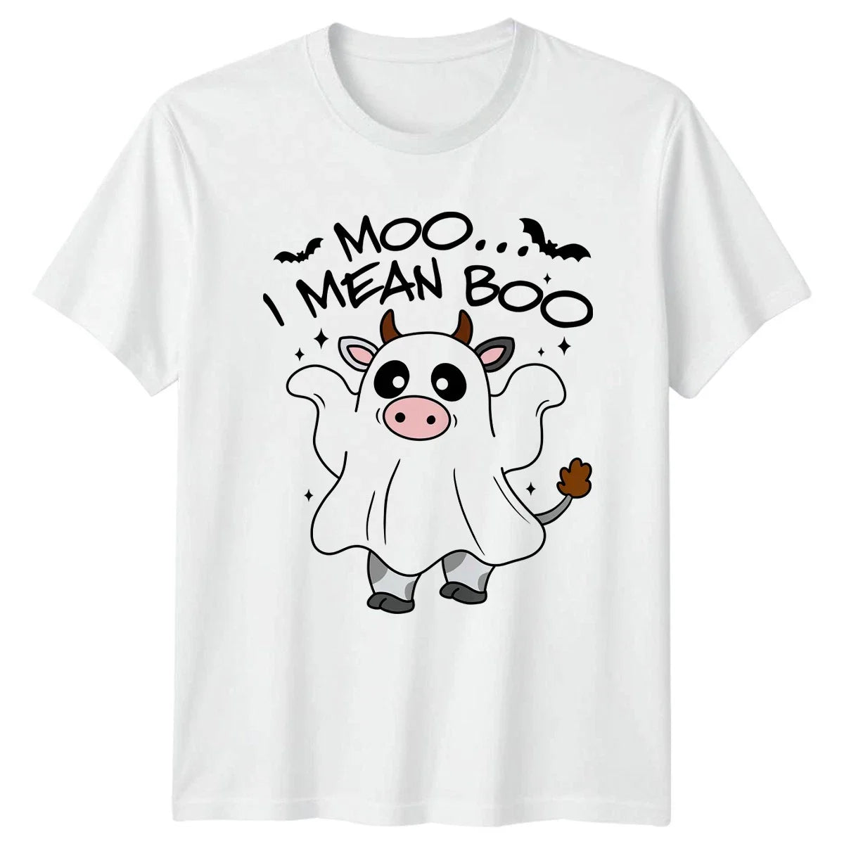 Moo I Mean Boo T-Shirt Cute Cow Ghost Halloween Halloween Gift For Him And Her Unisex T-shirt, Sweatshirt, Hoodie, Long Sleeve Tee - T-Shirt, Sweatshirt, Hoodie