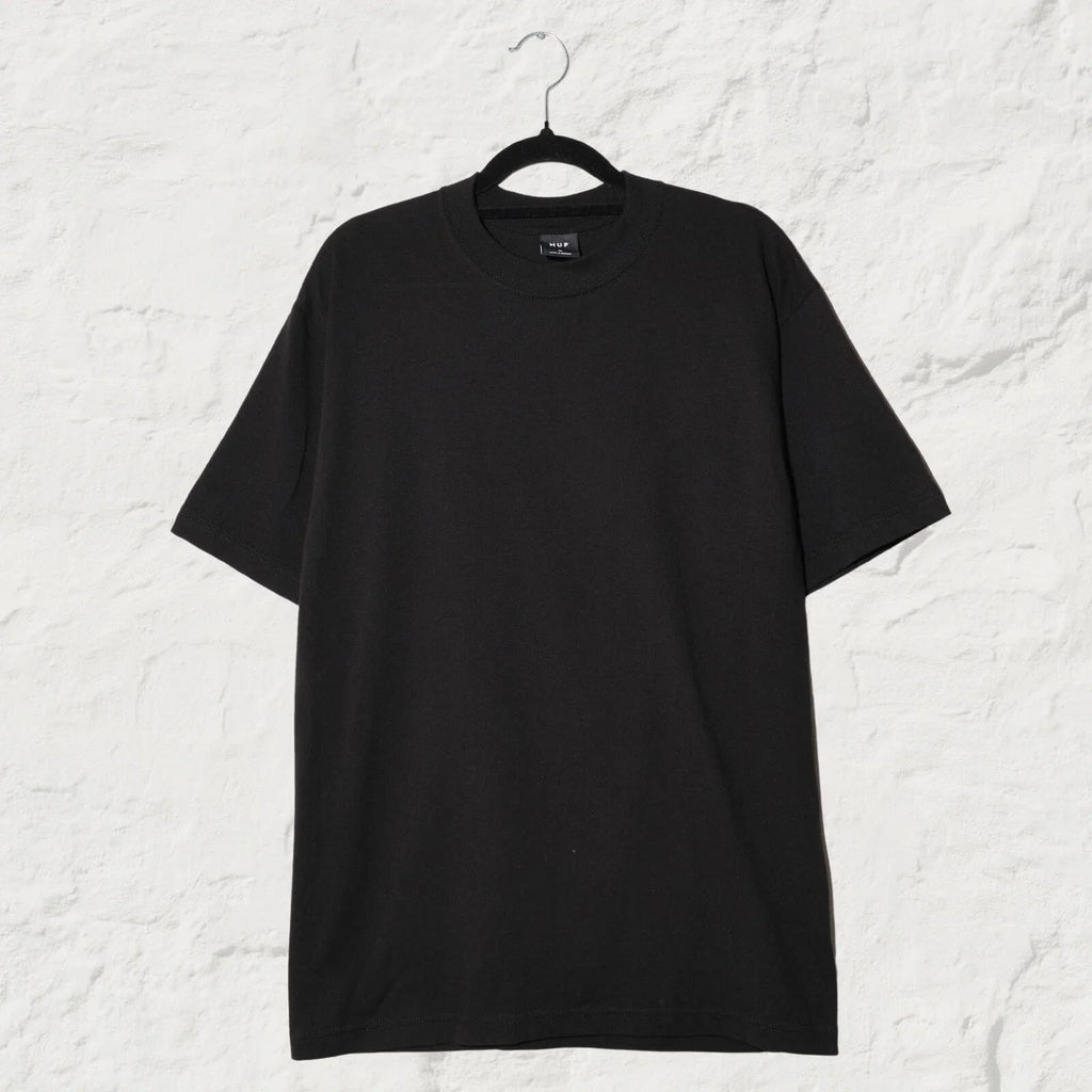 HUF Basic Plain Black Tee Minimalist Skate Streetwear T-Shirt M Unisex T-shirt, Sweatshirt, Hoodie, Long Sleeve Tee - T-Shirt, Sweatshirt, Hoodie