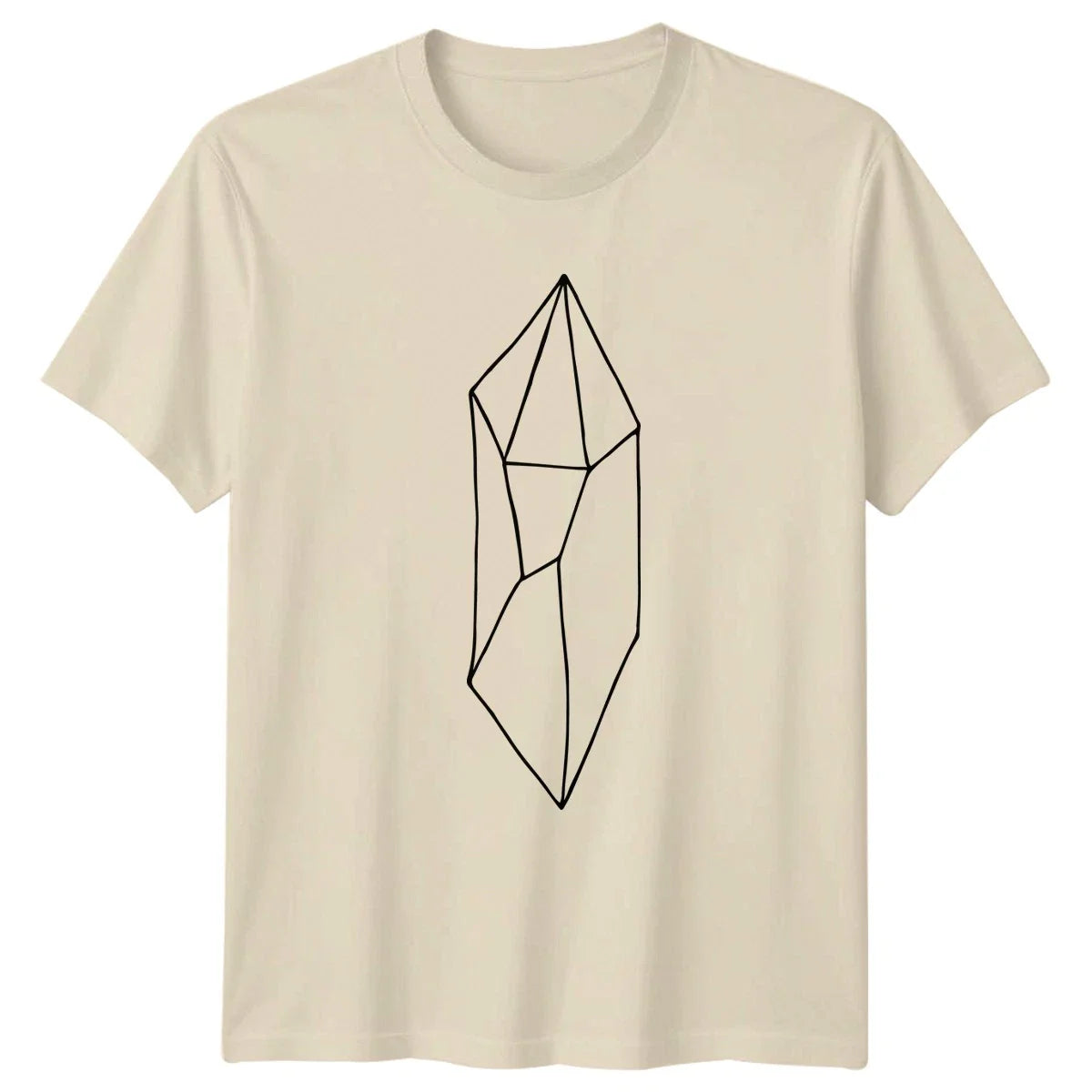 Minimalist Crystal Gemstone Outline T-Shirt Geometric Art Crystal Unisex T-shirt, Sweatshirt, Hoodie, Long Sleeve Tee - T-Shirt, Sweatshirt, Hoodie
