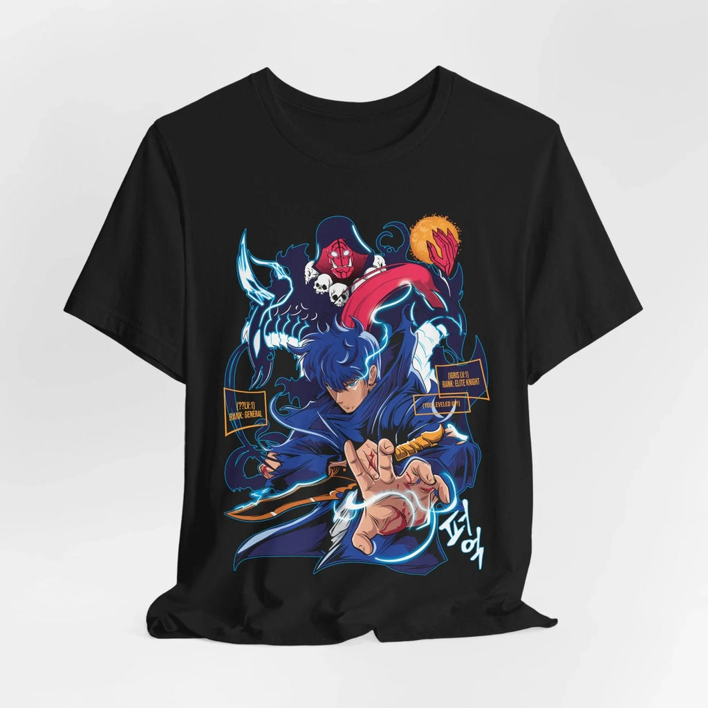 Solo Leveling Anime Graphic Tee, Unisex T-Shirt, K-Pop Fashion Top, Manga Lover Unisex T-shirt, Sweatshirt, Hoodie, Long Sleeve Tee - T-Shirt, Sweatshirt, Hoodie