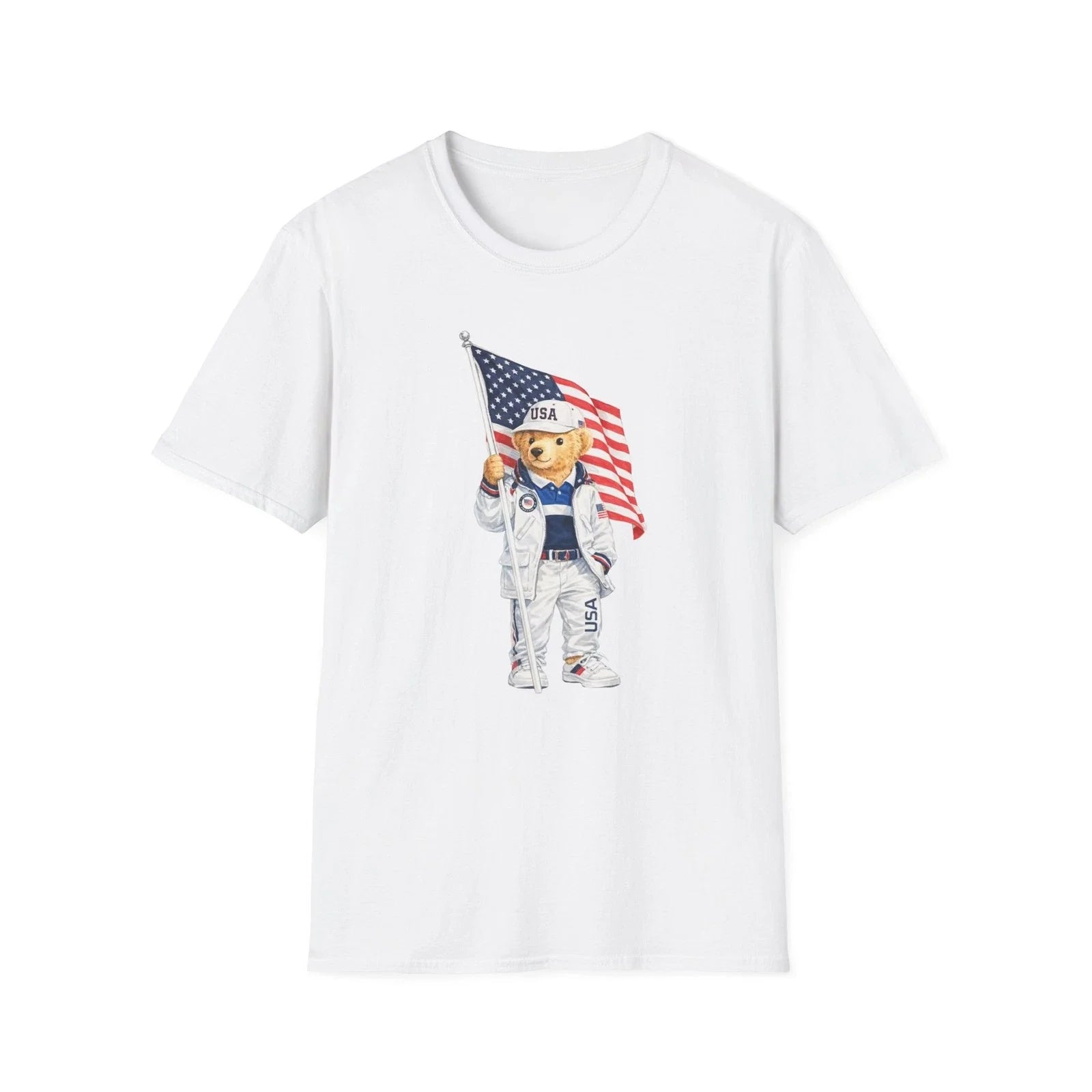 Polo Bear USA Flag Tshirt 4th of July Shirt Design Inspired Size S-XL Unisex T-shirt, Sweatshirt, Hoodie, Long Sleeve Tee - T-Shirt, Sweatshirt, Hoodie