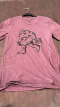NEW Unisex Small Purple Short Sleeve Tshirt With Bigfoot Carrying Beer Unisex T-shirt, Sweatshirt, Hoodie, Long Sleeve Tee - T-Shirt, Sweatshirt, Hoodie