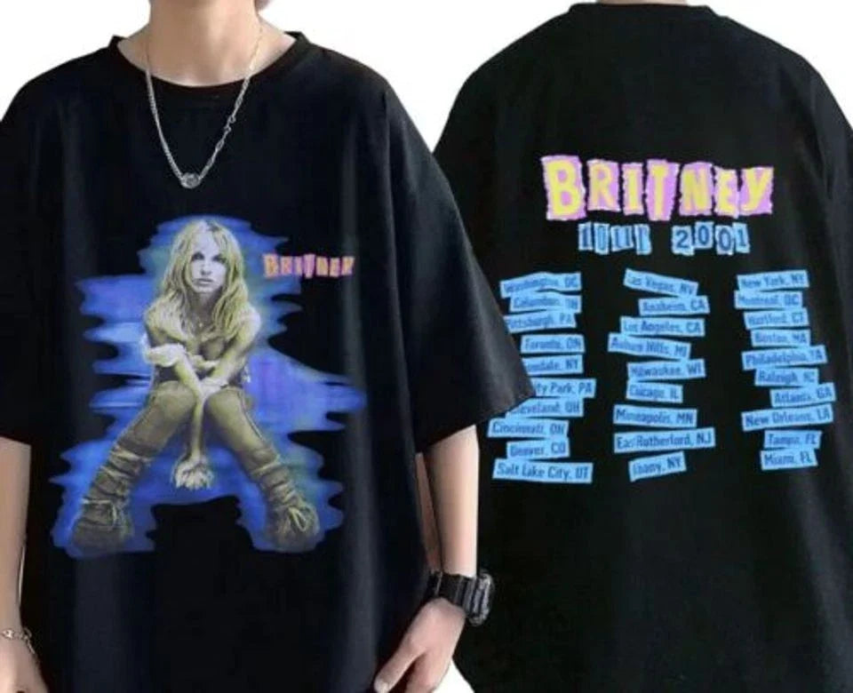 Britney Spears The Britney Tour 2001 Double Sided Shirt Unisex T-shirt, Sweatshirt, Hoodie, Long Sleeve Tee - T-Shirt, Sweatshirt, Hoodie