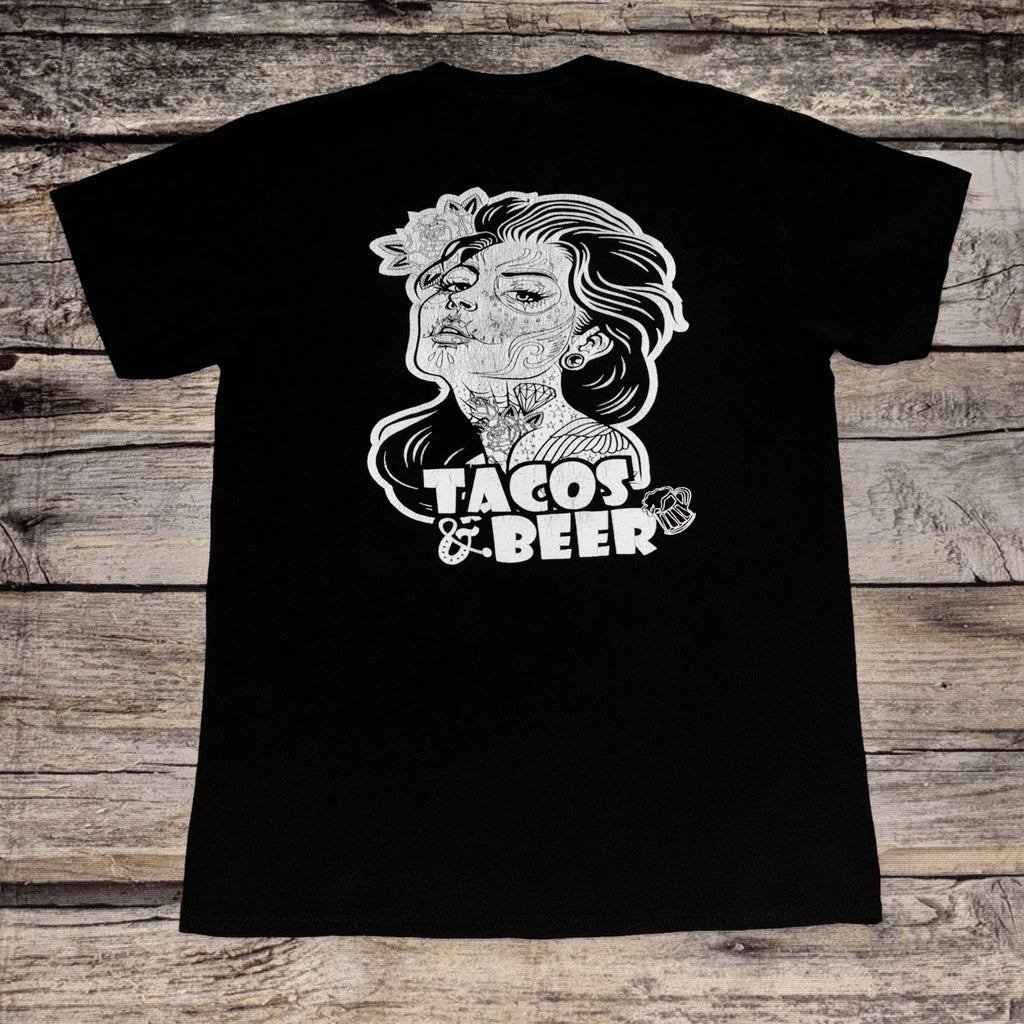 Tacos & Beer  Graphic T-Shirt  Adult Size Medium Unisex T-shirt, Sweatshirt, Hoodie, Long Sleeve Tee - T-Shirt, Sweatshirt, Hoodie