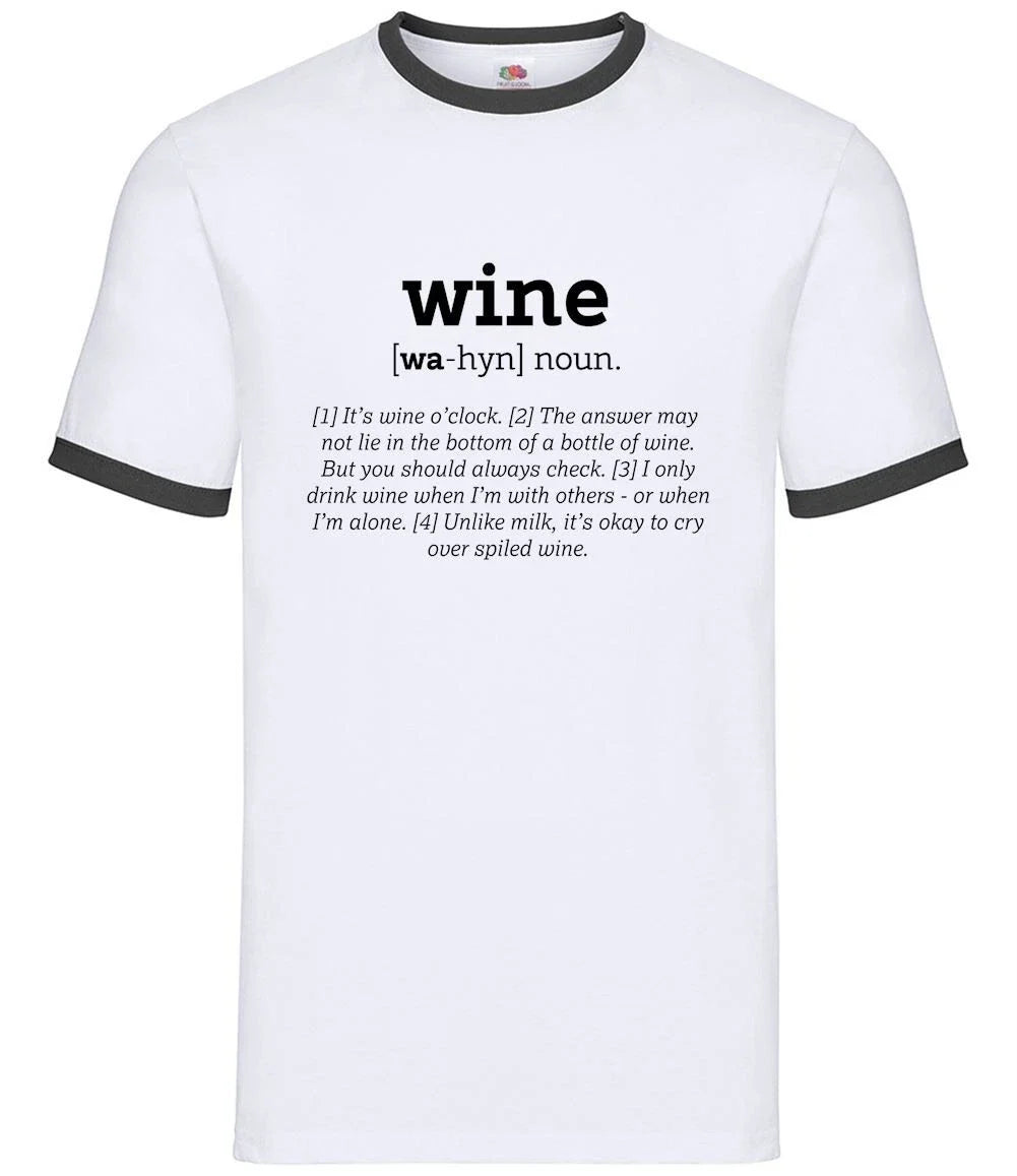 Definition Wine - Mens Ringer - Funny Red White Pinot Drinker Love Pub Unisex T-shirt, Sweatshirt, Hoodie, Long Sleeve Tee - T-Shirt, Sweatshirt, Hoodie