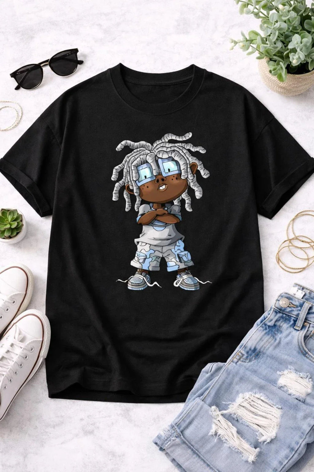 Streetwear Cartoon Graphic T Shirt Hip Hop Urban Style Tee Aesthetic Fashion Unisex T-shirt, Sweatshirt, Hoodie, Long Sleeve Tee - T-Shirt, Sweatshirt, Hoodie