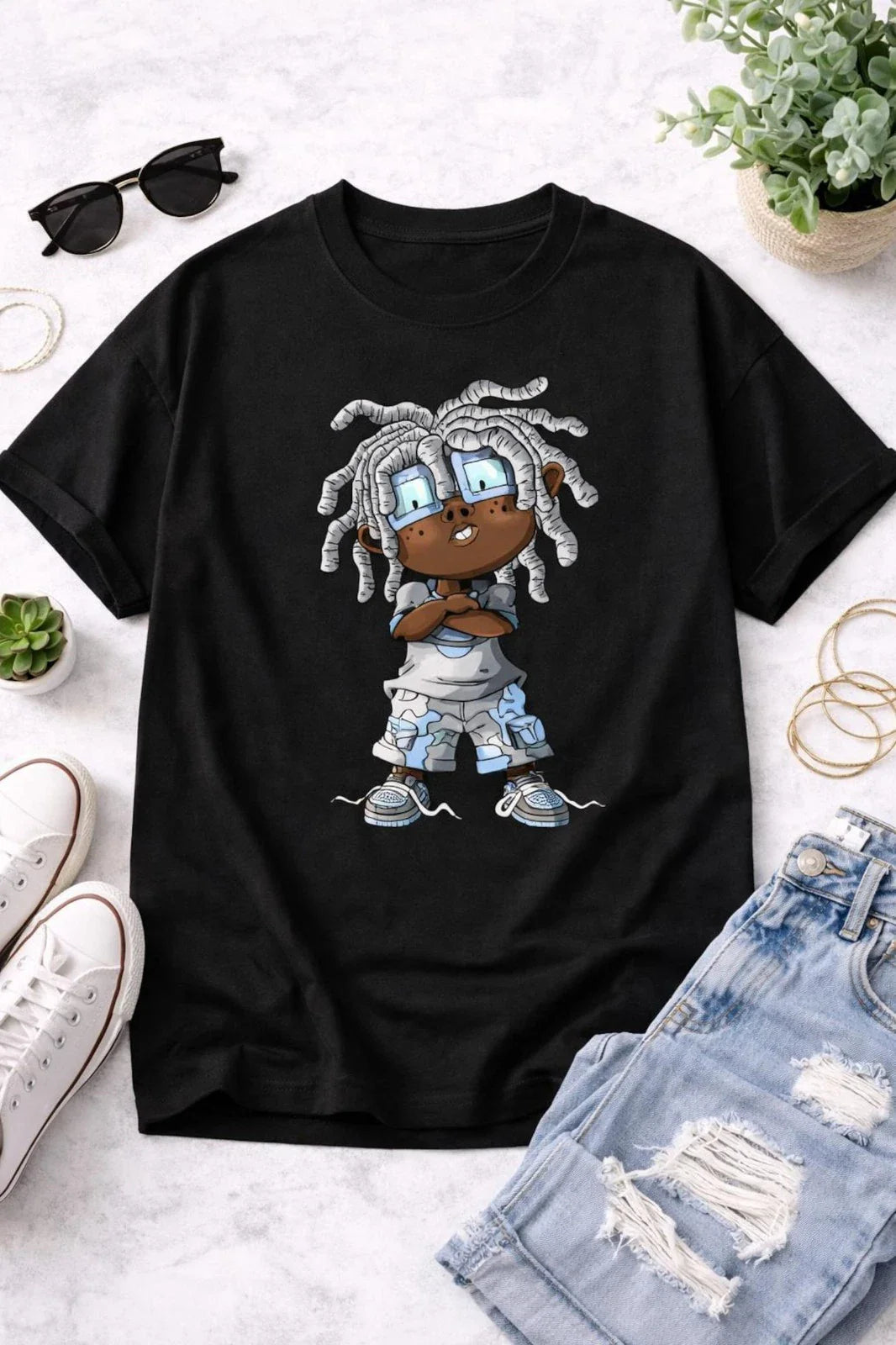 Streetwear Cartoon Graphic T Shirt Hip Hop Urban Style Tee Aesthetic Fashion Unisex T-shirt, Sweatshirt, Hoodie, Long Sleeve Tee - T-Shirt, Sweatshirt, Hoodie