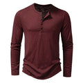 Men's T Shirts Long Sleeve T-shirt Mens Henley Neck Casual Basic Tee Tops NEW Unisex T-shirt, Sweatshirt, Hoodie, Long Sleeve Tee - T-Shirt, Sweatshirt, Hoodie