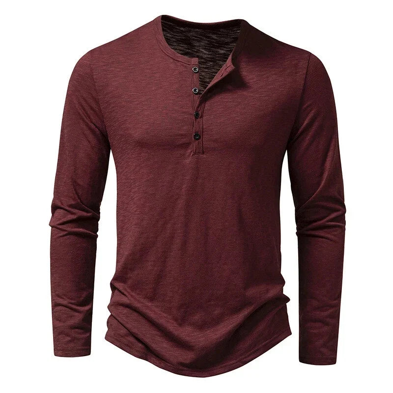 Men's T Shirts Long Sleeve T-shirt Mens Henley Neck Casual Basic Tee Tops NEW Unisex T-shirt, Sweatshirt, Hoodie, Long Sleeve Tee - T-Shirt, Sweatshirt, Hoodie