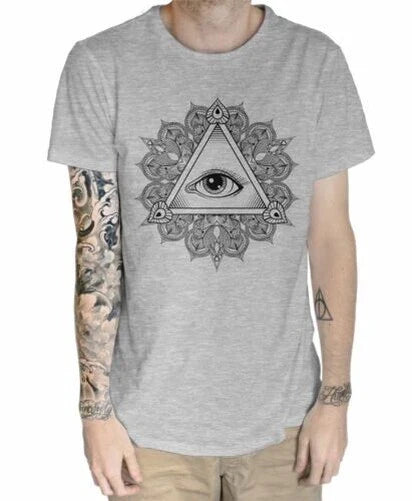 All Open Eye Triangle Mandala Model Tattoo Hippie Large Printed T-Shirt Unisex T-shirt, Sweatshirt, Hoodie, Long Sleeve Tee - T-Shirt, Sweatshirt, Hoodie