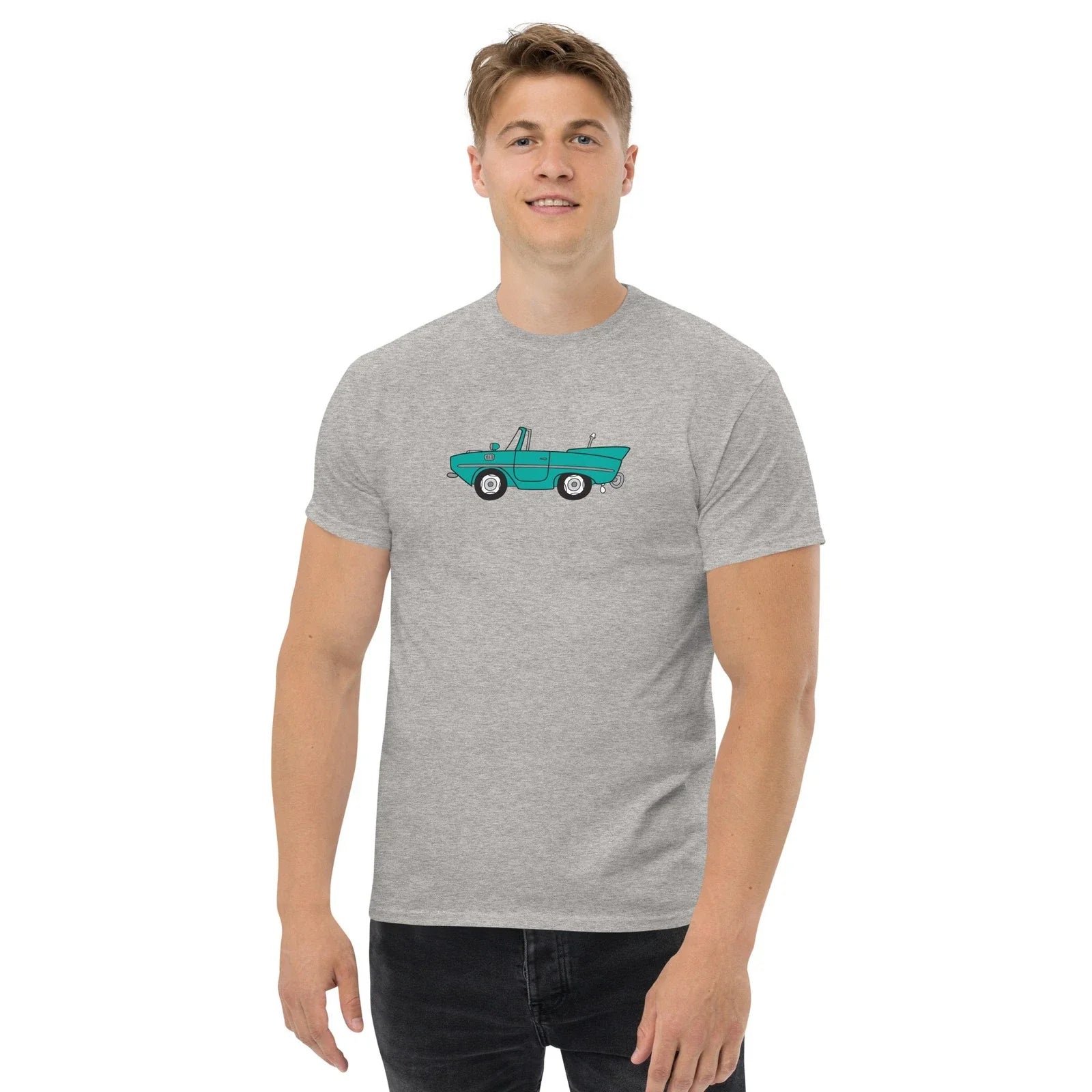 Turquoise Amphicar Cartoon Drawing Unisex Classic T-Shirt Unisex T-shirt, Sweatshirt, Hoodie, Long Sleeve Tee - T-Shirt, Sweatshirt, Hoodie