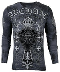 Archaic Affliction Men's Thermal shirt SINESTRO Biker Tattoo Cross Charcoal Unisex T-shirt, Sweatshirt, Hoodie, Long Sleeve Tee - T-Shirt, Sweatshirt, Hoodie
