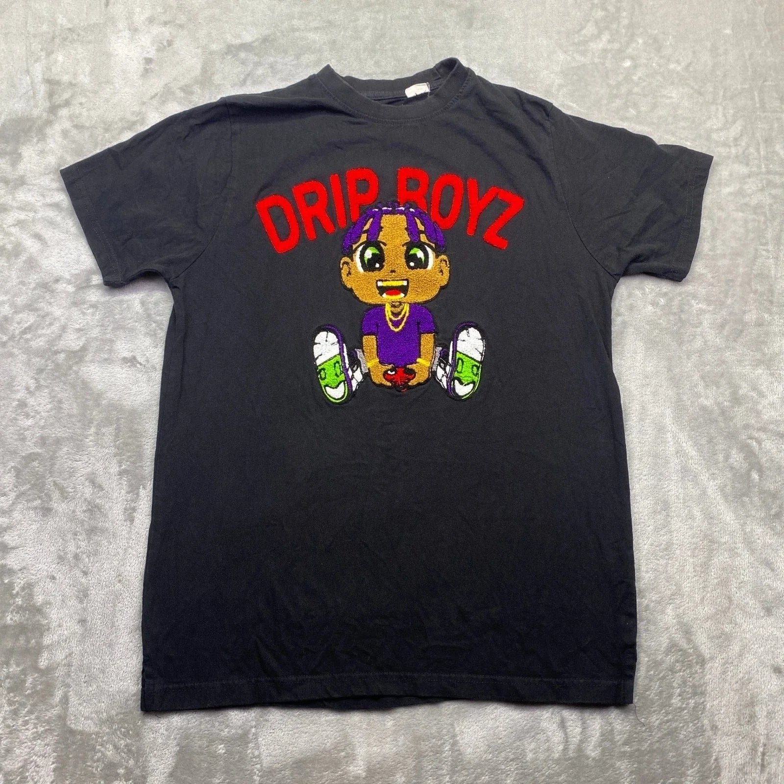 FWRD Denim Drip Boyz Chenille Patch Graphic T-Shirt Black Mens Large Street Unisex T-shirt, Sweatshirt, Hoodie, Long Sleeve Tee - T-Shirt, Sweatshirt, Hoodie