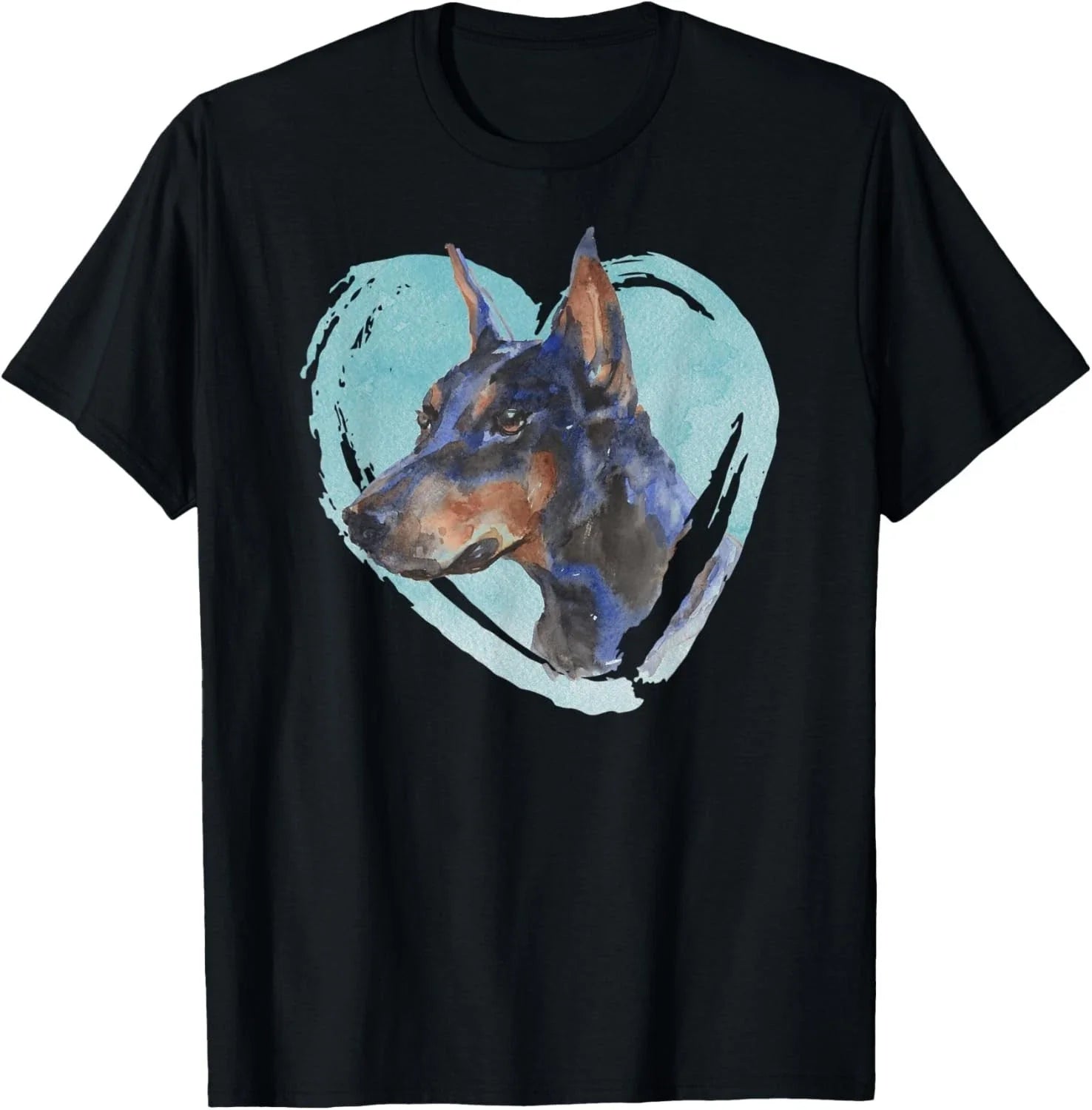 Doberman Pinscher Portrait - Watercolor Dog Graphic Gift Unisex T-Shirt Unisex T-shirt, Sweatshirt, Hoodie, Long Sleeve Tee - T-Shirt, Sweatshirt, Hoodie