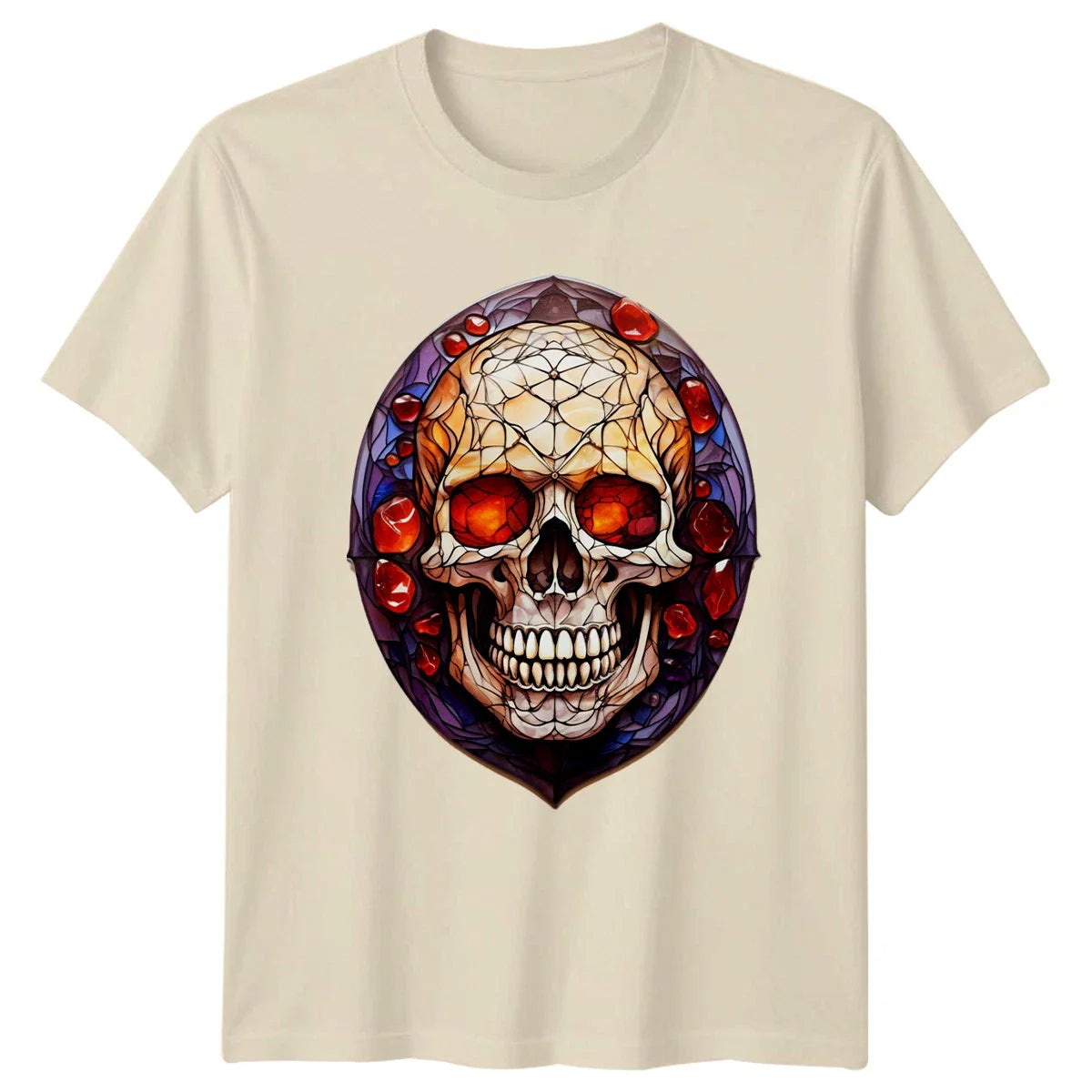 Stained Glass Skull T-Shirt Gothic Halloween Gift For Him And Her Unisex T-shirt, Sweatshirt, Hoodie, Long Sleeve Tee - T-Shirt, Sweatshirt, Hoodie