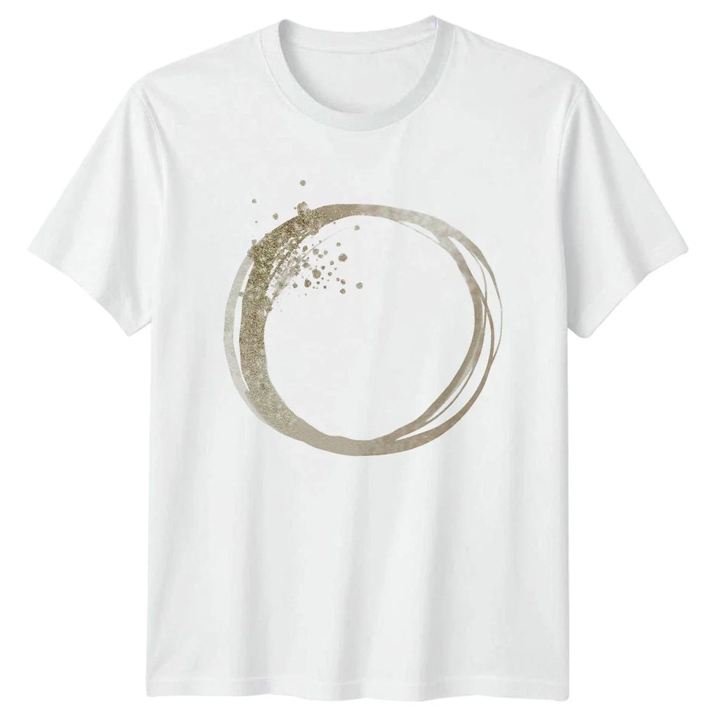 Abstract Gold Glitter Watercolor Minimalist Womens T-Shirt Brushstroke Circle Unisex T-shirt, Sweatshirt, Hoodie, Long Sleeve Tee - T-Shirt, Sweatshirt, Hoodie