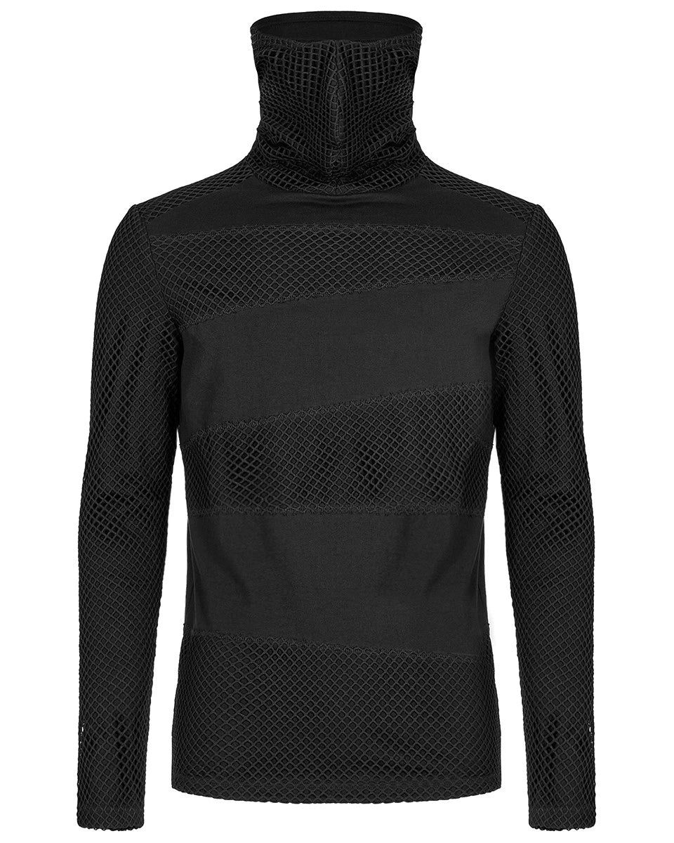 Punk Rave Men's Apocalyptic Gothic Grunge Net Collar Black Unisex T-shirt, Sweatshirt, Hoodie, Long Sleeve Tee - T-Shirt, Sweatshirt, Hoodie