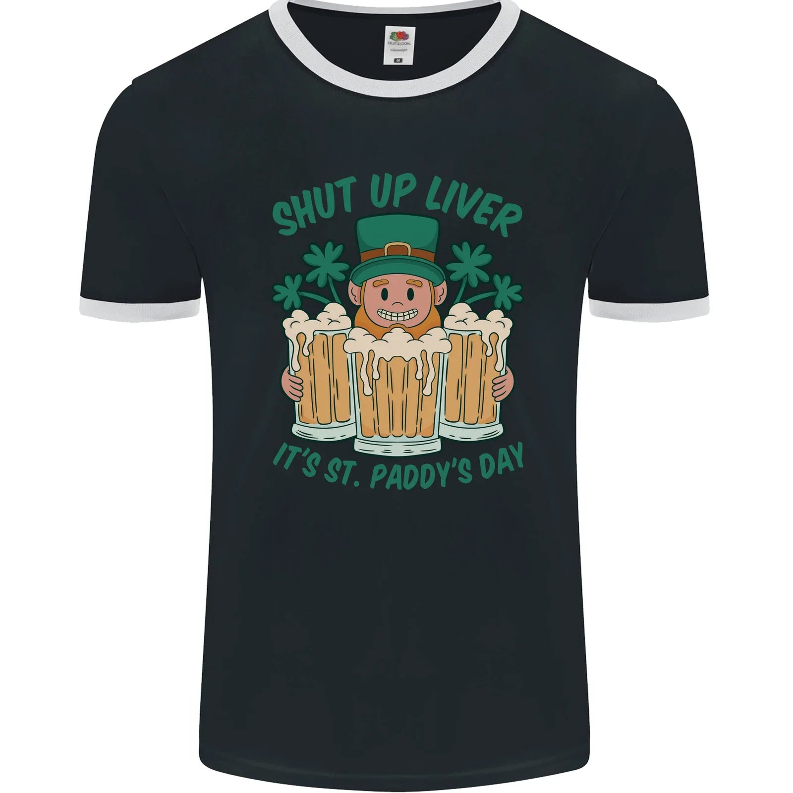 St Patricks Day Shut Up Liver Funny Beer Alcohol Mens Ringer T-Shirt FotL Unisex T-shirt, Sweatshirt, Hoodie, Long Sleeve Tee - T-Shirt, Sweatshirt, Hoodie