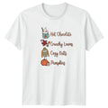 Hot Chocolate Crunchy Leaves Cozy Knits T-Shirt Autumn Aesthetic Unisex T-shirt, Sweatshirt, Hoodie, Long Sleeve Tee - T-Shirt, Sweatshirt, Hoodie
