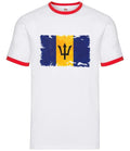 Barbados Drapeau Grunge - Hommes Contraste - de Carabes Bridgetown Pays Unisex T-shirt, Sweatshirt, Hoodie, Long Sleeve Tee - T-Shirt, Sweatshirt, Hoodie