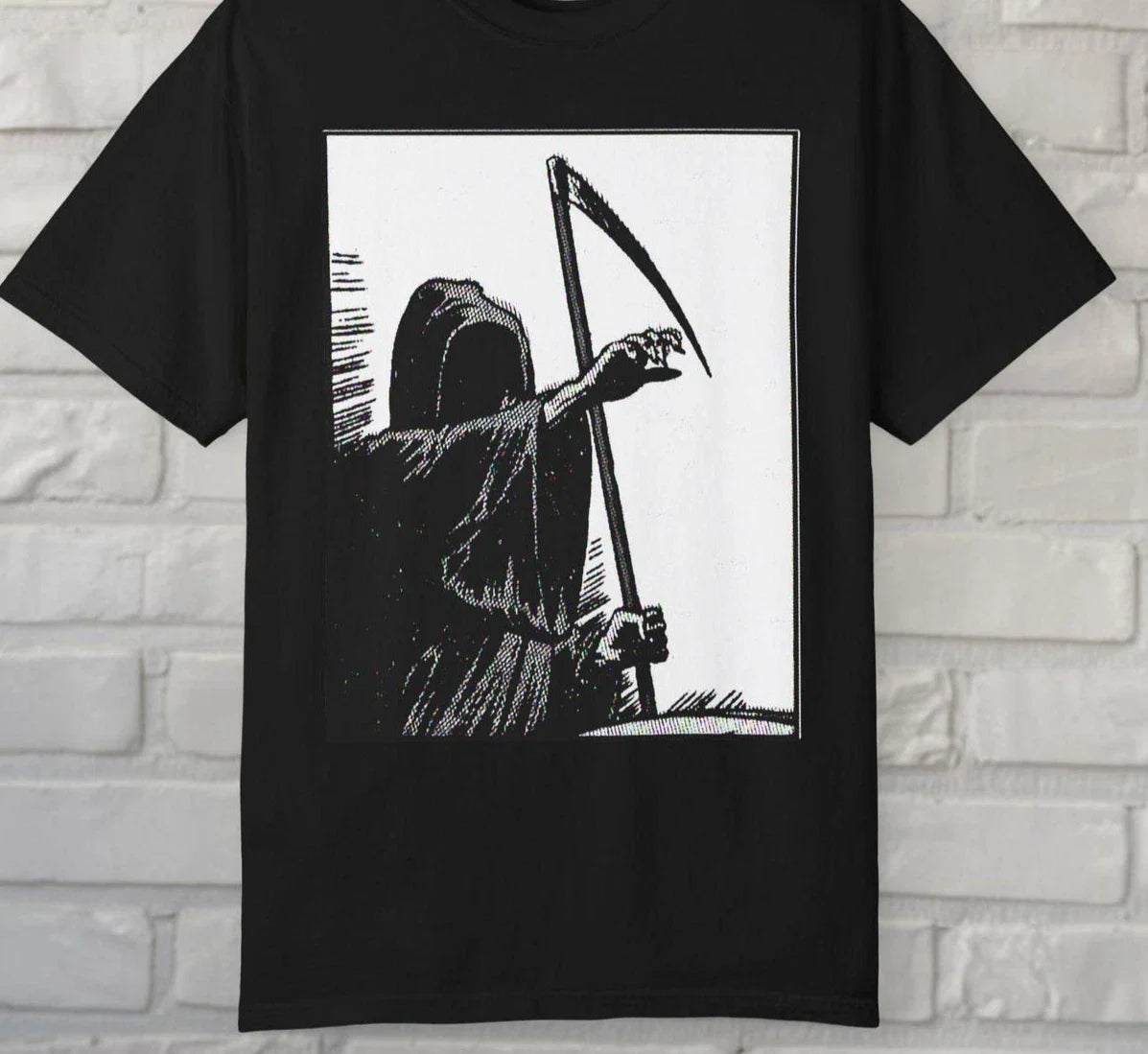 Grim Reaper Comic Shirt Vintage Goth Punk Dark Aesthetic Halloween Unisex Tee Unisex T-shirt, Sweatshirt, Hoodie, Long Sleeve Tee - T-Shirt, Sweatshirt, Hoodie