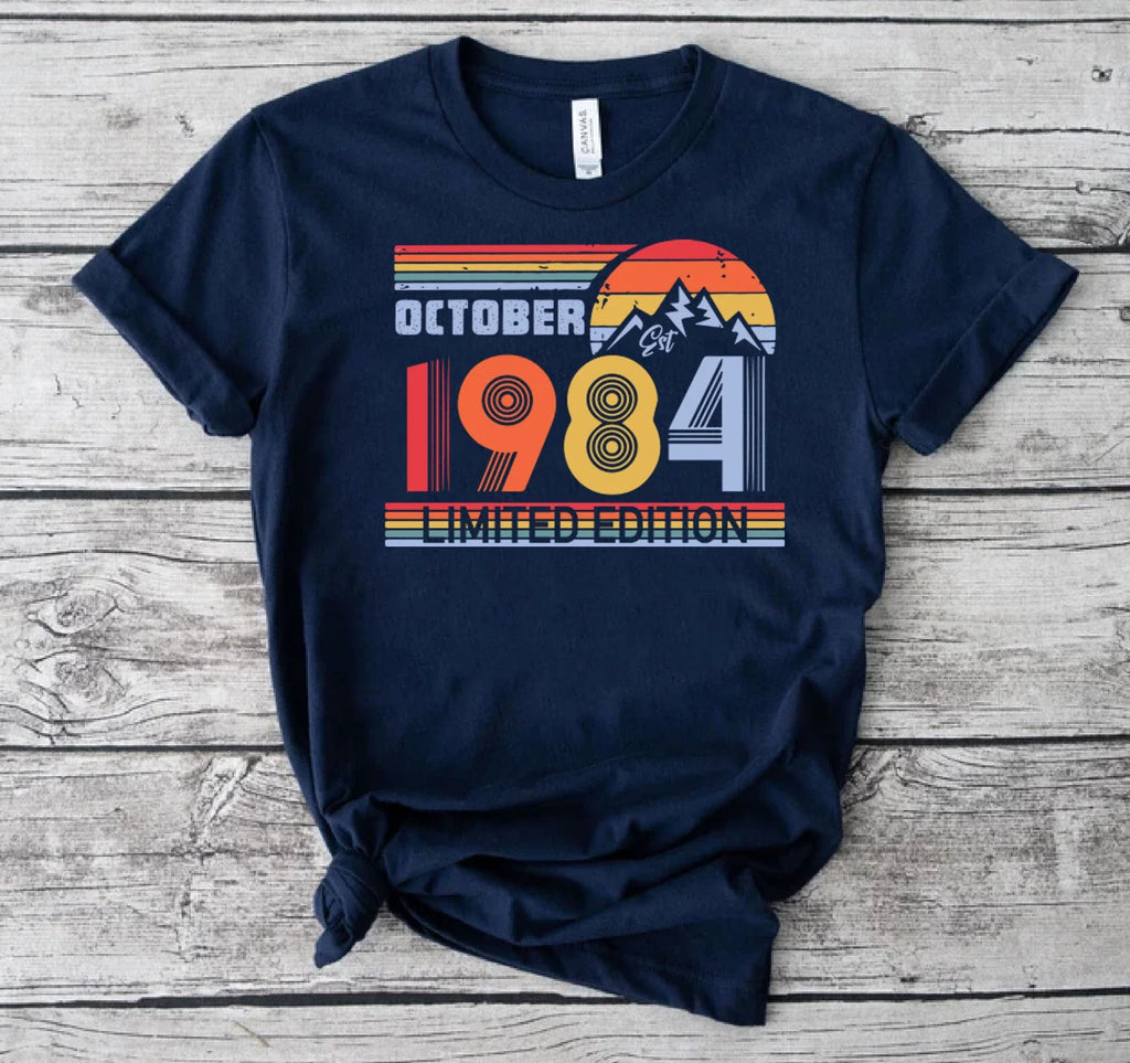 Personalized month 50th Birthday T-Shirt for Mens & tshirt for women,1984october Unisex T-shirt, Sweatshirt, Hoodie, Long Sleeve Tee - T-Shirt, Sweatshirt, Hoodie