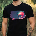 Mens Flamingo Astronaut Print Cotton T-Shirt Size XS to 5XL Unisex T-shirt, Sweatshirt, Hoodie, Long Sleeve Tee - T-Shirt, Sweatshirt, Hoodie