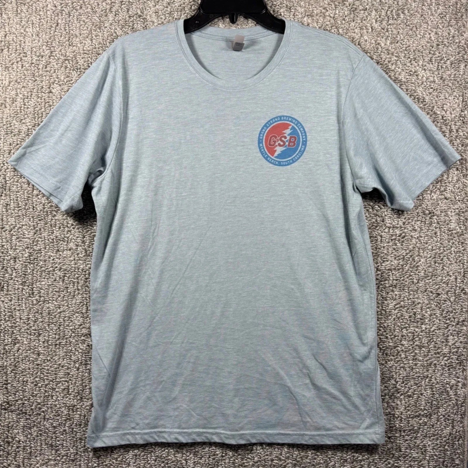 Grand Strand Brewing Co T-Shirt Blue Red Lightning Bolt Graphic Myrtle Beach L Unisex T-shirt, Sweatshirt, Hoodie, Long Sleeve Tee - T-Shirt, Sweatshirt, Hoodie