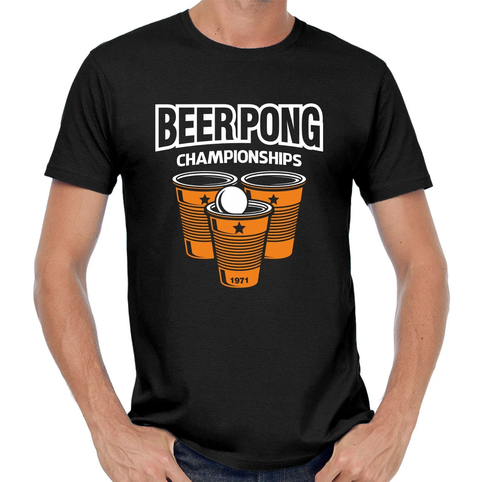 Beer Pong Championships Party Retro Beer Comedy Funny Fun Patter Fun T-Shirt Unisex T-shirt, Sweatshirt, Hoodie, Long Sleeve Tee - T-Shirt, Sweatshirt, Hoodie