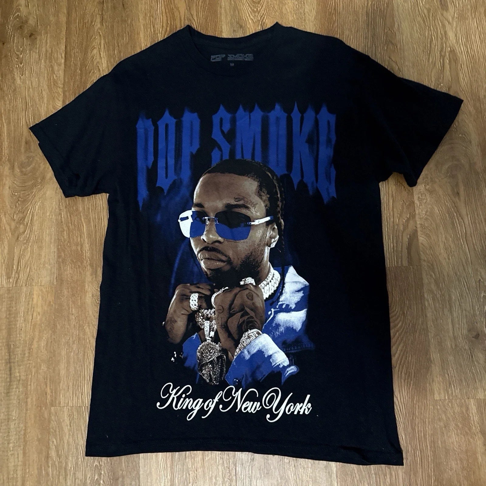 Pop Smoke King Of New York Graphic Tee Mens Size Medium Unisex T-shirt, Sweatshirt, Hoodie, Long Sleeve Tee - T-Shirt, Sweatshirt, Hoodie