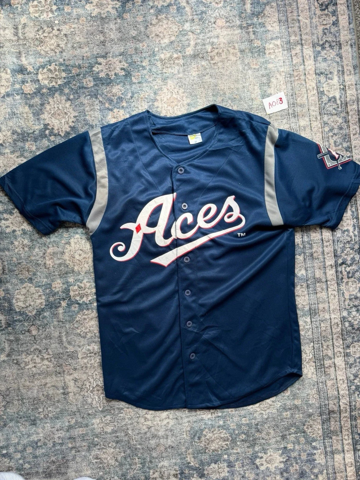 Vintage Blue Jersey Top Medium Aces Retro Sports Casual T-Shirt Tee Unisex T-shirt, Sweatshirt, Hoodie, Long Sleeve Tee - T-Shirt, Sweatshirt, Hoodie