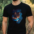 Mens Cat and Butterfly Print Cotton T-Shirt Size XS to 5XL Unisex T-shirt, Sweatshirt, Hoodie, Long Sleeve Tee - T-Shirt, Sweatshirt, Hoodie