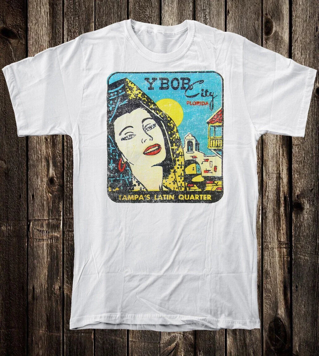 Retro Travel Tee T Shirt Vtg Art State Florida Ybor City Tampa Latin Quarter Unisex T-shirt, Sweatshirt, Hoodie, Long Sleeve Tee - T-Shirt, Sweatshirt, Hoodie