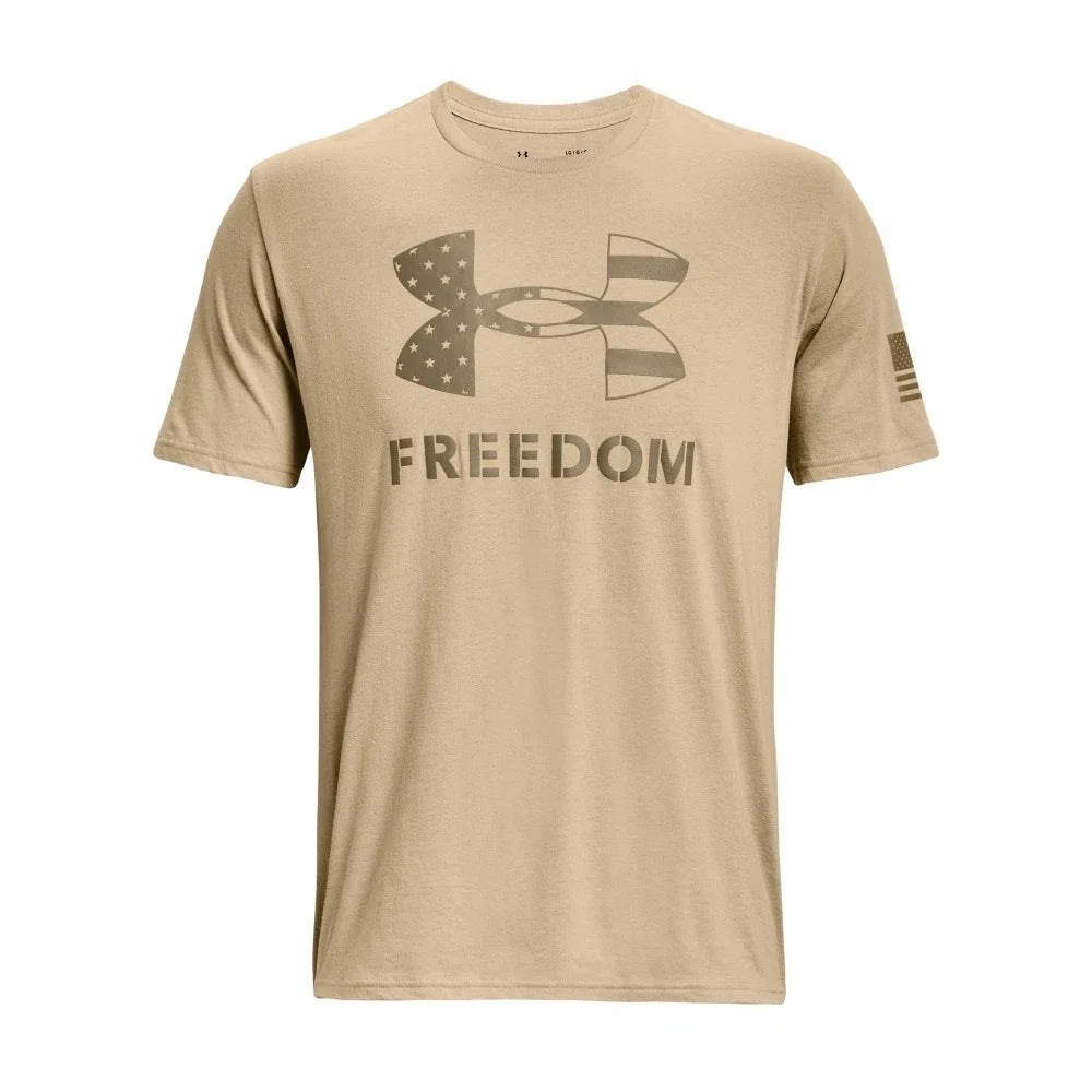 Under Armour 1370811 Men's UA Freedom Logo T-Shirt, Sand/Federal Tan, 2X-Large Unisex T-shirt, Sweatshirt, Hoodie, Long Sleeve Tee - T-Shirt, Sweatshirt, Hoodie