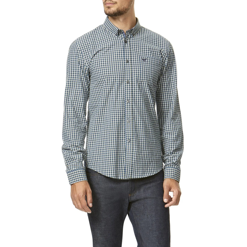 Morley Men's Fine Check Poplin Long Sleeve Cotton Shirt Unisex T-shirt, Sweatshirt, Hoodie, Long Sleeve Tee - T-Shirt, Sweatshirt, Hoodie