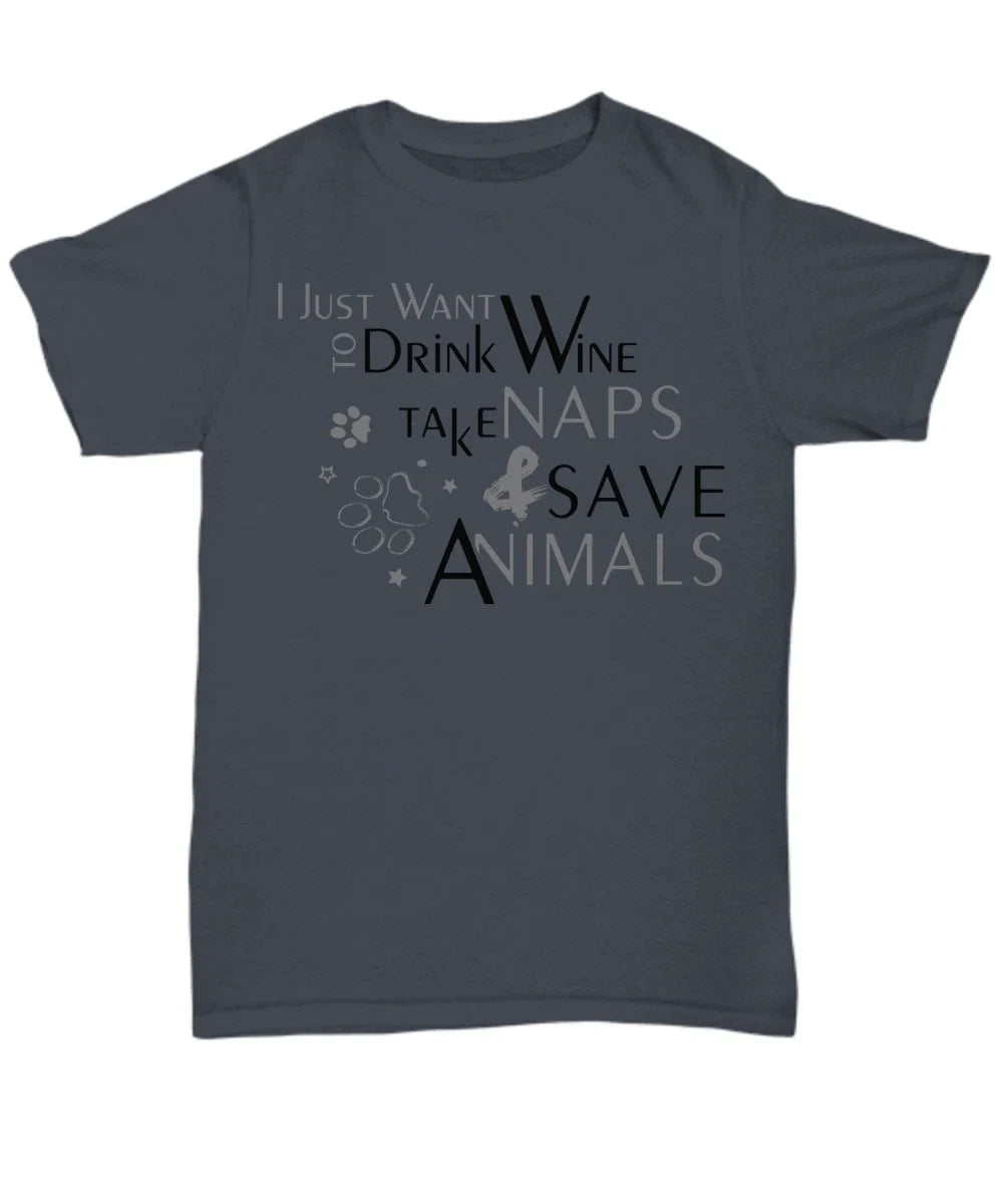 Funny Wine and Animal lover - Unisex Tee Unisex T-shirt, Sweatshirt, Hoodie, Long Sleeve Tee - T-Shirt, Sweatshirt, Hoodie