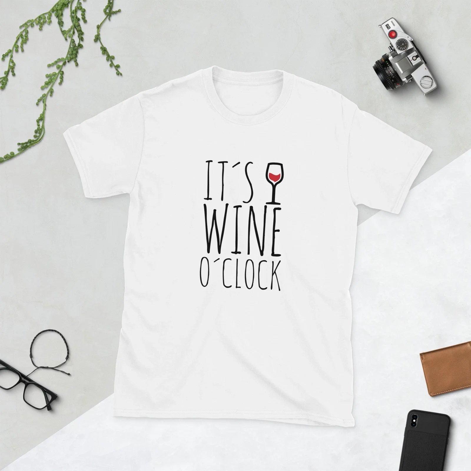 "It's wine o'clock" Short-Sleeve Unisex T-Shirt Unisex T-shirt, Sweatshirt, Hoodie, Long Sleeve Tee - T-Shirt, Sweatshirt, Hoodie