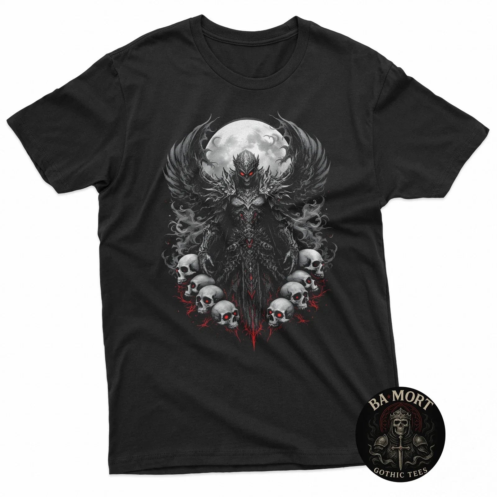 Dark Fantasy Skull Angel Shirt Gothic Graphic Tee T-Shirt Unisex T-shirt, Sweatshirt, Hoodie, Long Sleeve Tee - T-Shirt, Sweatshirt, Hoodie