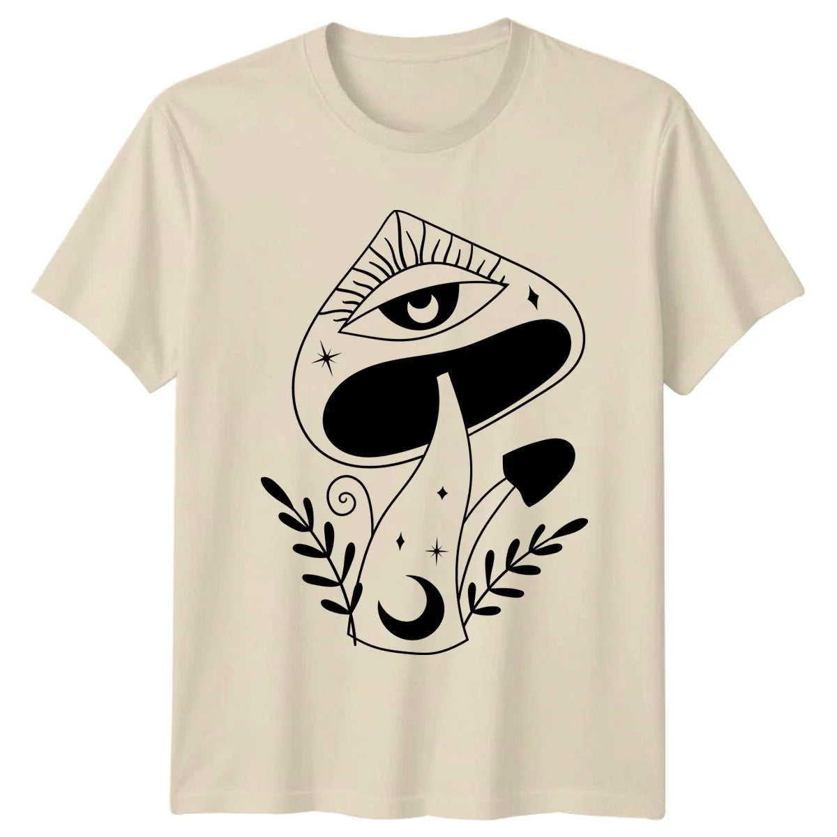 Mystical Mushroom Eye Moon Stars T-Shirt Boho Aesthetic Nature Spirituality Unisex T-shirt, Sweatshirt, Hoodie, Long Sleeve Tee - T-Shirt, Sweatshirt, Hoodie