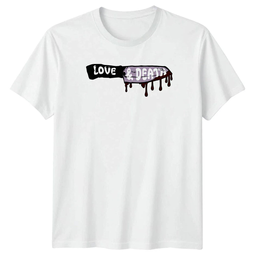 Love And Death T-Shirt Goth Horror Aesthetic Gift For Him And Her Unisex T-shirt, Sweatshirt, Hoodie, Long Sleeve Tee - T-Shirt, Sweatshirt, Hoodie