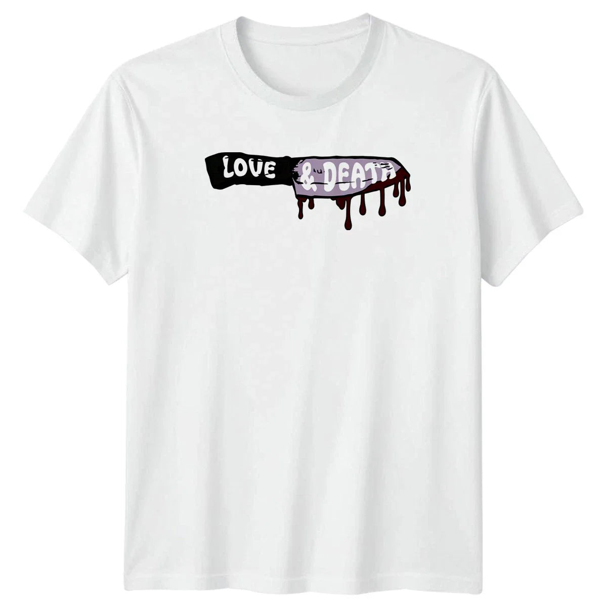 Love And Death T-Shirt Goth Horror Aesthetic Gift For Him And Her Unisex T-shirt, Sweatshirt, Hoodie, Long Sleeve Tee - T-Shirt, Sweatshirt, Hoodie