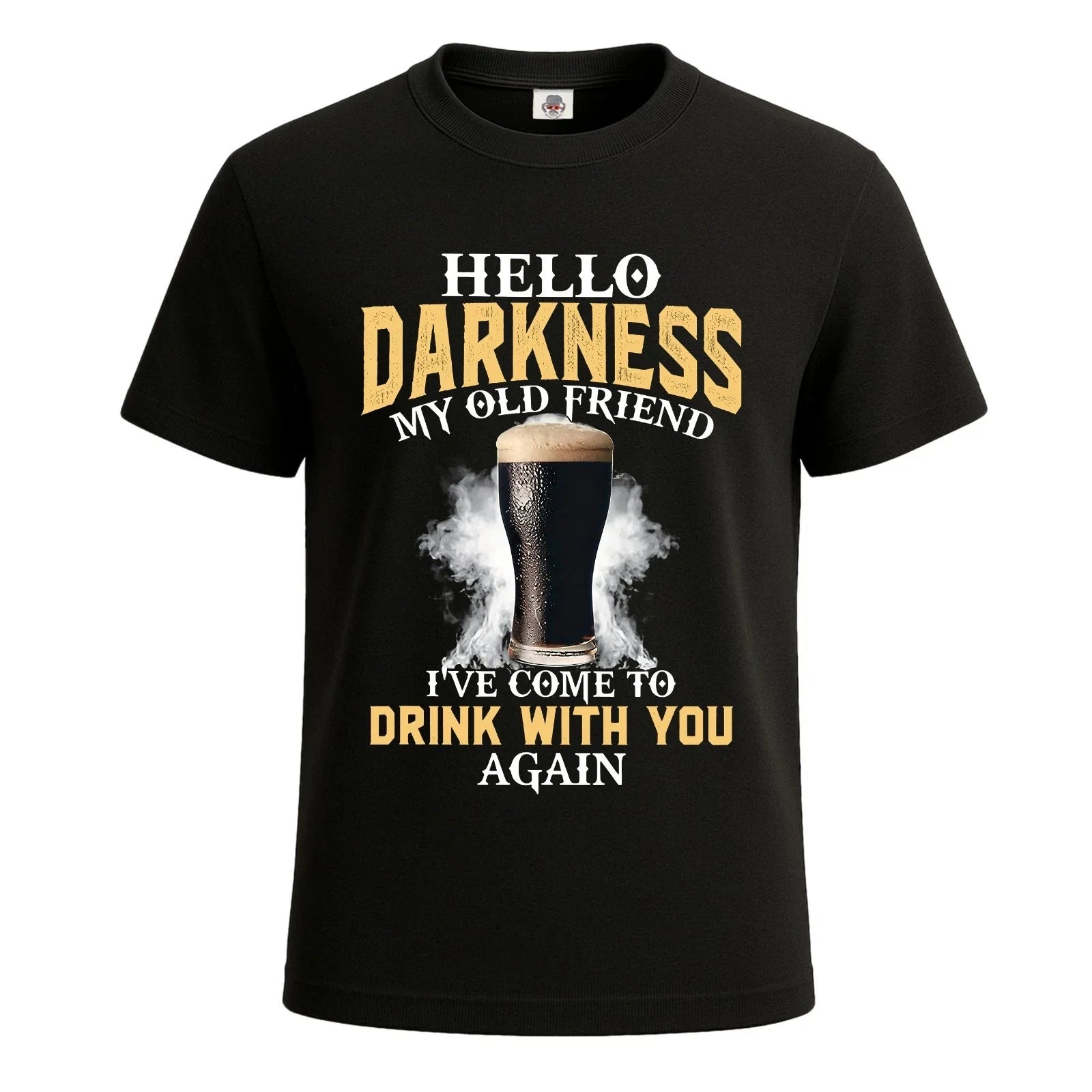 Hello Darkness My Old Friend Funny Guines Men's T-Shirt  Novelty Gift Tee Top Unisex T-shirt, Sweatshirt, Hoodie, Long Sleeve Tee - T-Shirt, Sweatshirt, Hoodie